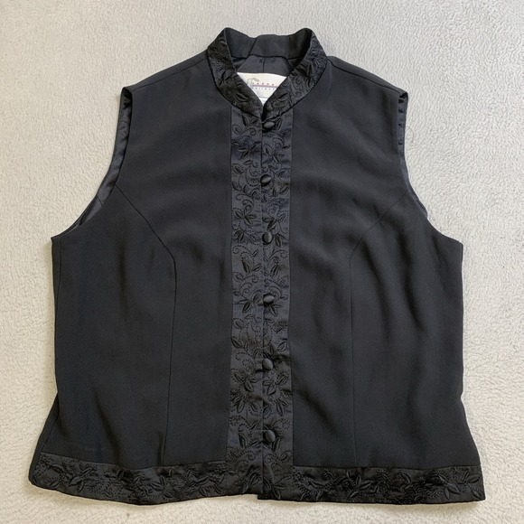 Nygard Collection Jackets & Blazers - NYGARD Collection Vest Women's Size 10 Black Buttons Polyester RN 54365